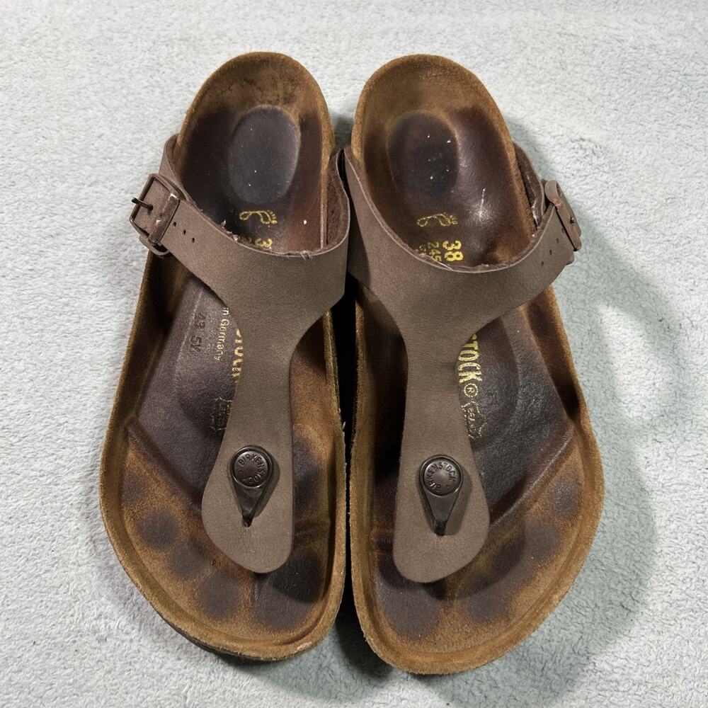 Birkenstock Renaissance Gizeh Birko Flor Thong Sandal Womens Size 7.5 38 Brown